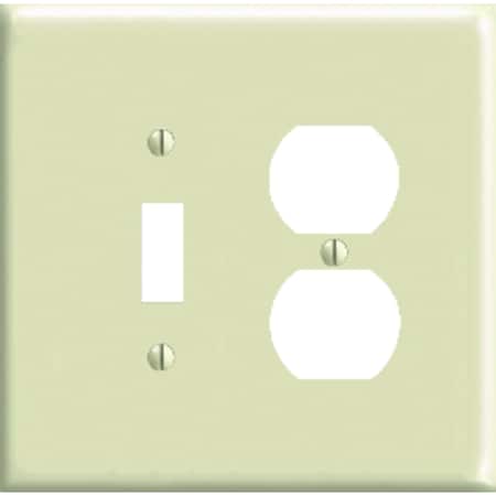 Leviton Leviton Ivory 2 gang Nylon Duplex/Toggle Wall Plate 1 pk 0PJ18-00I